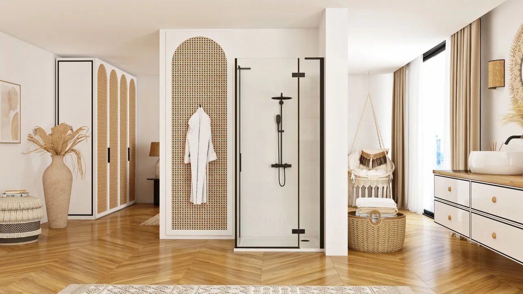 Cabina dus REA Hugo Black 90x80