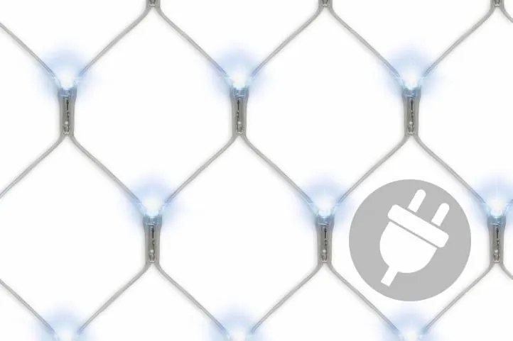 Plasă luminoasă cu LED-uri - 3x3m, 128 LED-uri, alb rece