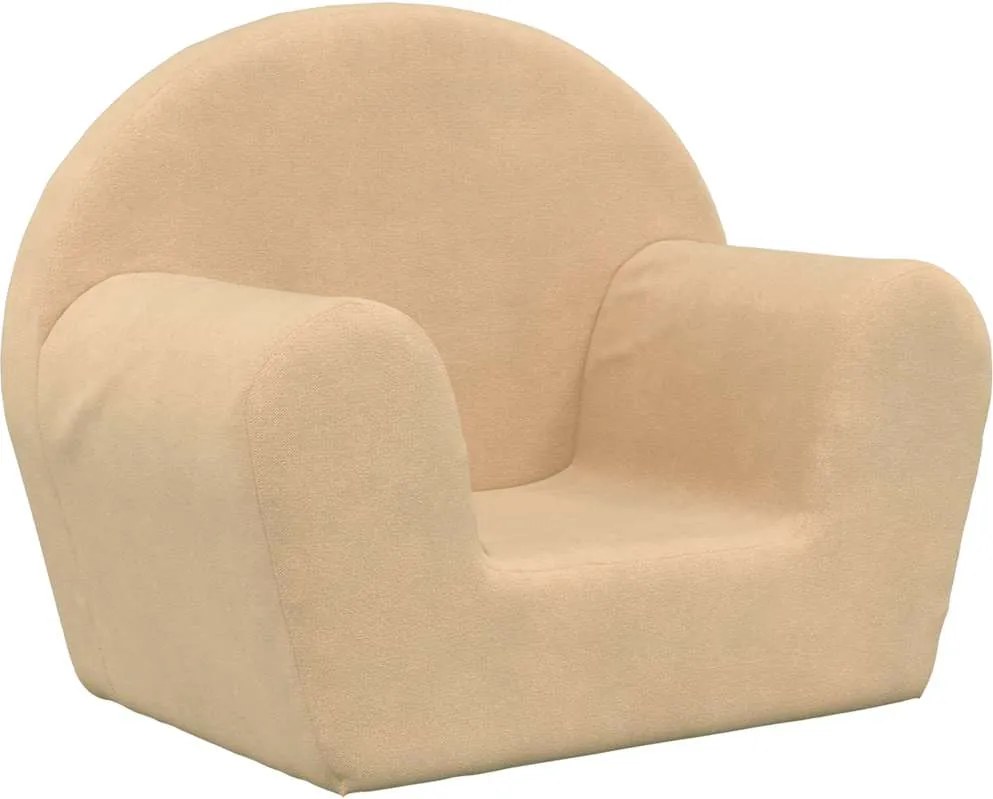 vidaXL Canapea pentru copii cremă moale de pluș