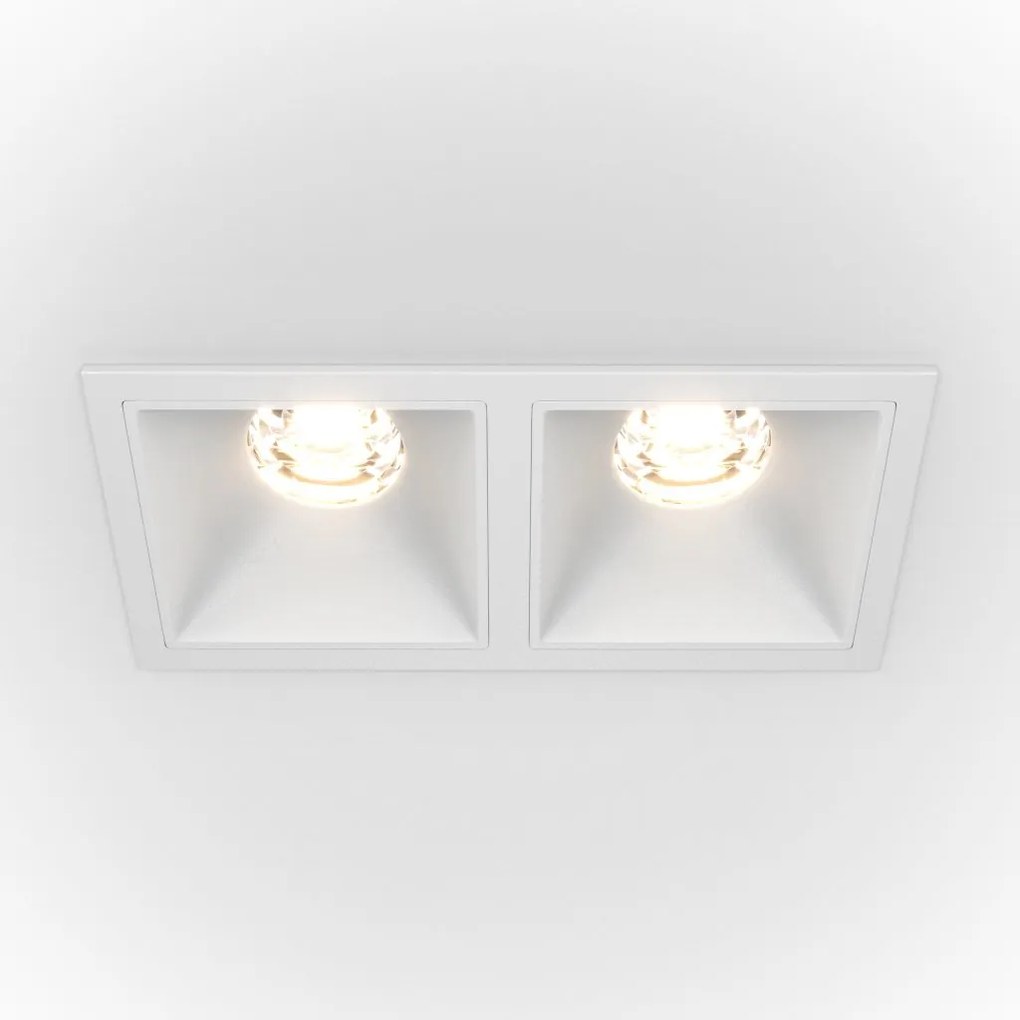 Spot LED incastrabil cu 2 surse de iluminat Alpha alb, 3000K