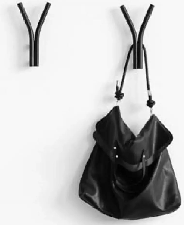 Cuier cu agatatori , V45,  25 x 6 x 23 cm,negru