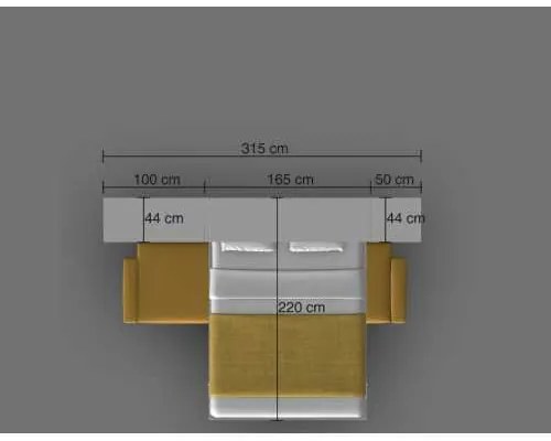 Pat rabatabil dublu cu somiera inclusa, canapea 3 locuri si 2 biblioteci - royal combi bookcase set (150x200)