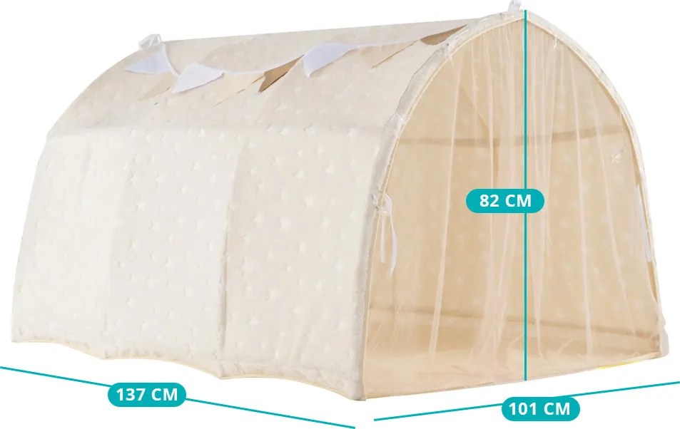 Cort pentru copii 2 în 1, bej