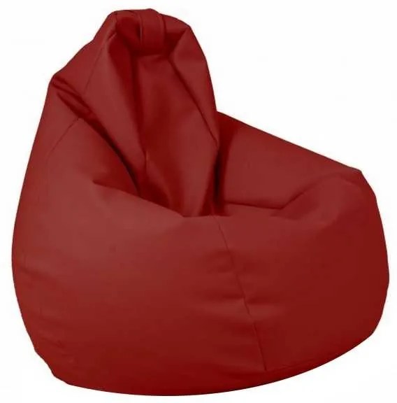 Fotoliu Nirvana Hobbit Pufrelax, Material Piele ecologica - Bordo