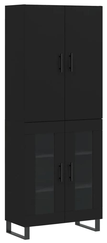 3195756 vidaXL Dulap înalt, negru, 69,5x34x180 cm, lemn compozit