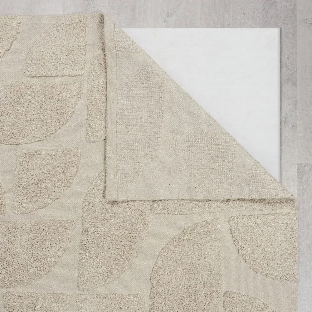 Covor crem țesut manual din bumbac 80x150 cm Ada Arch Geo – Flair Rugs