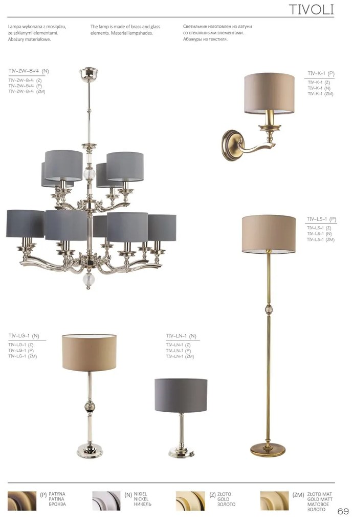 Candelabru 8 brate design modern realizat manual Tivoli