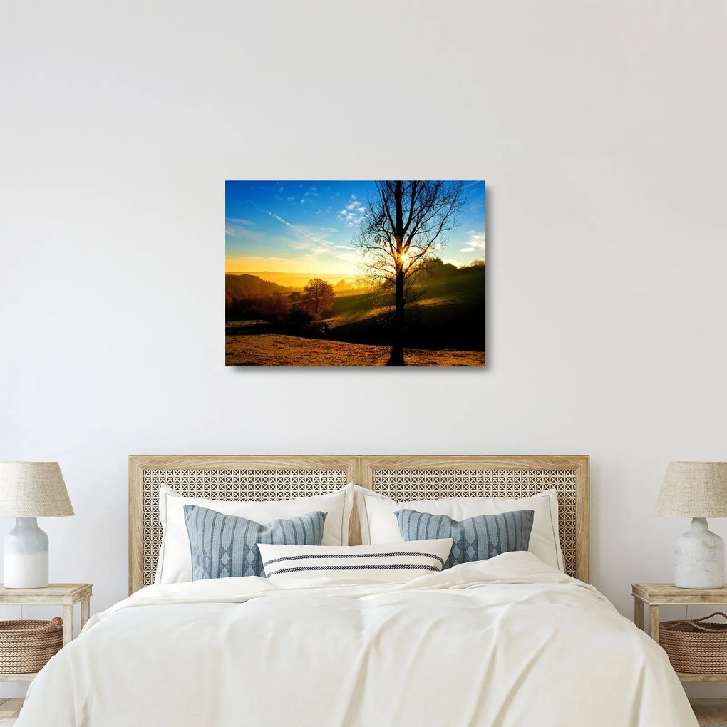 Tablou pe sticlă cu răsăsrit de soare (70x50 cm)