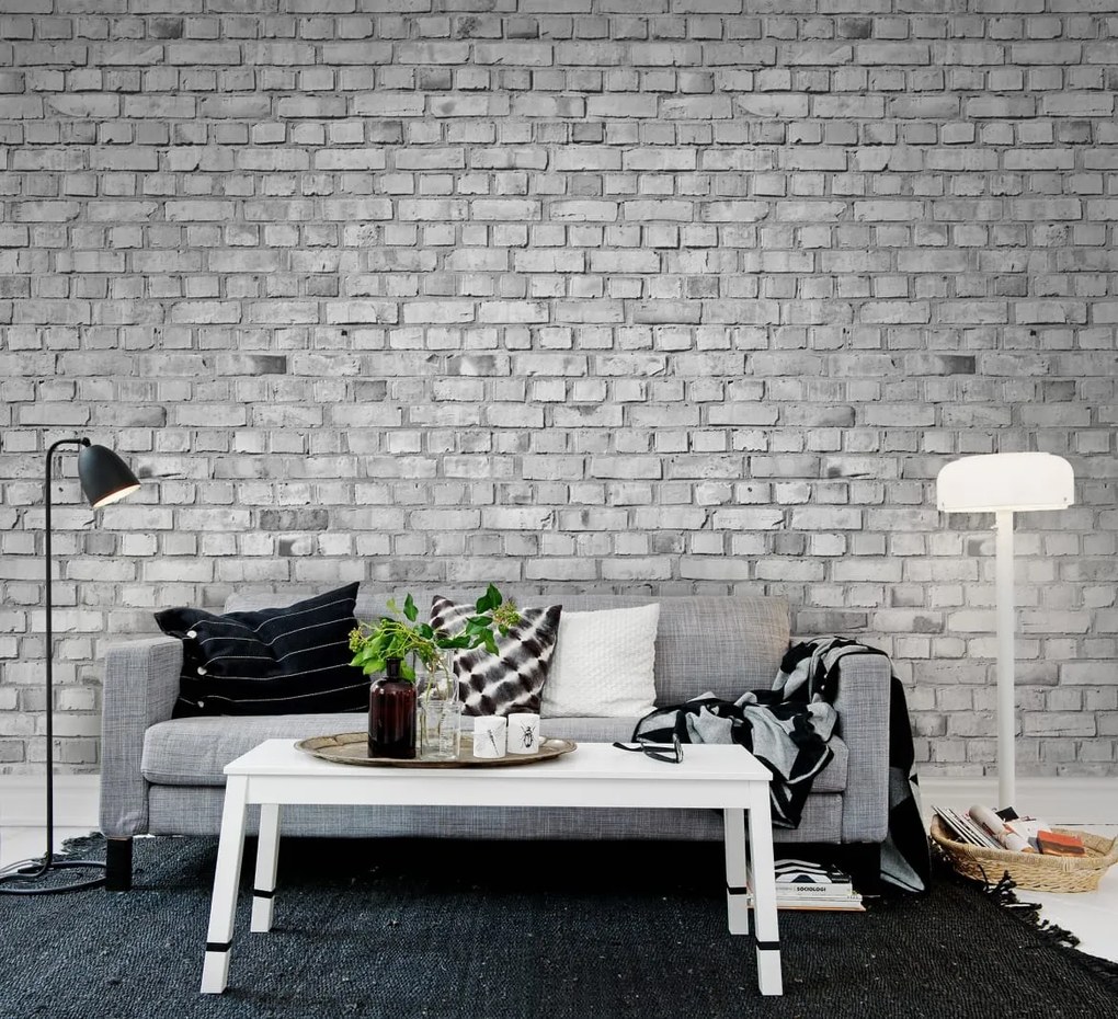 Tapet Brick Wall, White, Rebel Walls