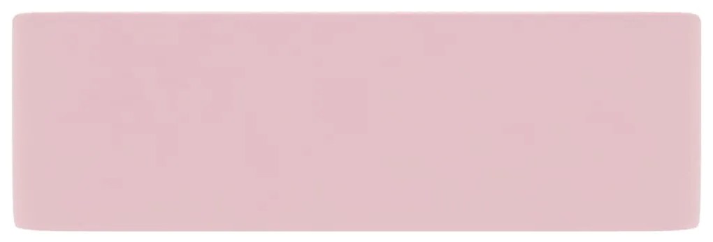 Chiuveta de baie lux, roz mat, 41 x 30 x 12 cm, ceramica matte pink