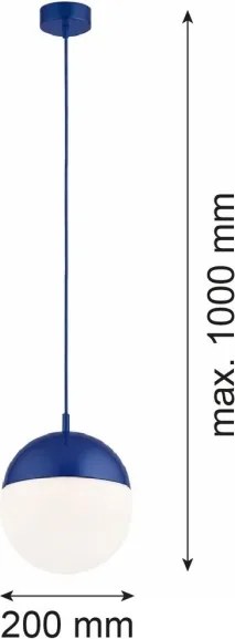 Argon 9000 - Lampă suspendată de exterior pe cablu LIV, 1xE27, 15W, 230V, IP44, albastră