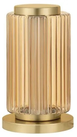 Veioza LED moderna, Metal, Sticla, Chihlimbar, VESPER