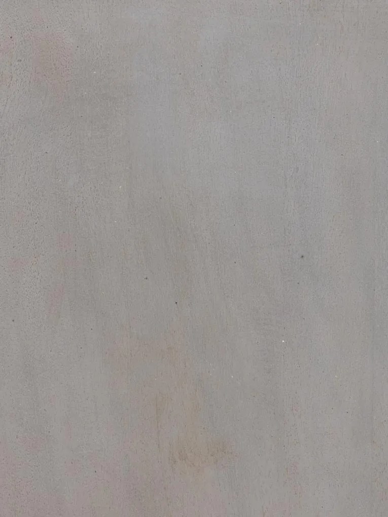 Vitrină clasică din lemn masiv de mango cu 4 uși vitrate și rafturi, finisaj gri antichizat, 135×42×204 cm, „Cheverny"