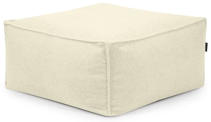 Fotoliu bean bag crem cu tapițerie din țesătură bouclé Mass – SLOWDOWN