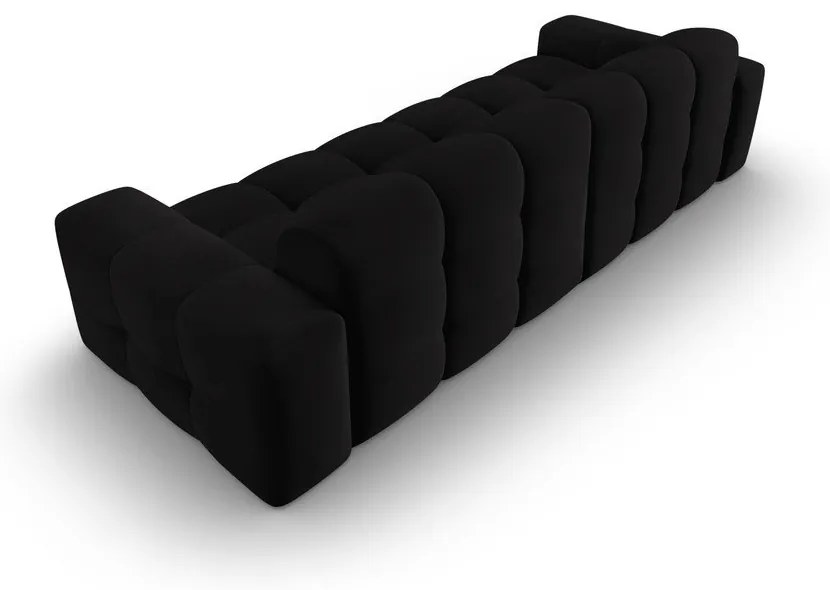 Canapea neagră cu tapițerie din catifea 255 cm Kendal – Micadoni Home