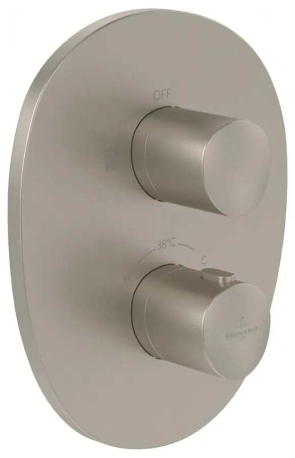 Baterie dus incastrata Villeroy&Boch Antao termostatata nichel periat fara corp ingropat