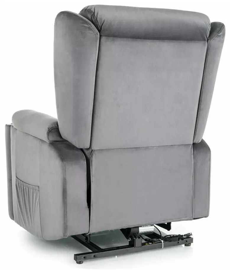 Scaun reclinabil Pontils Velvet, gri