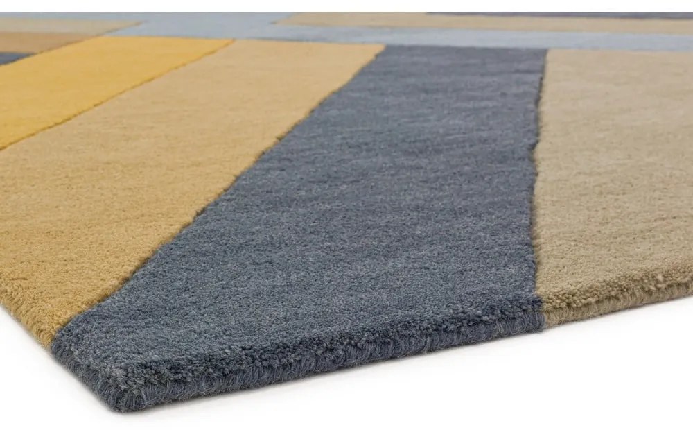 Covor Asiatic Carpets Big Zig, 160 x 230 cm, gri-galben