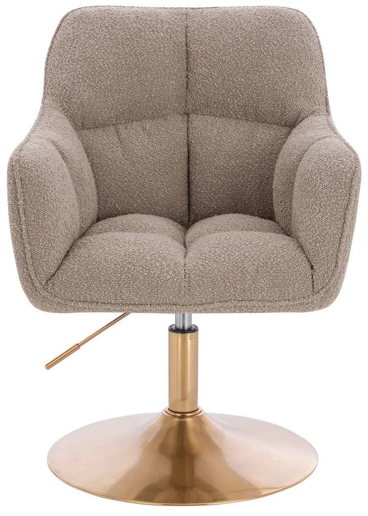 HR550N Scaun Latte Boucle cu Bază Aurie
