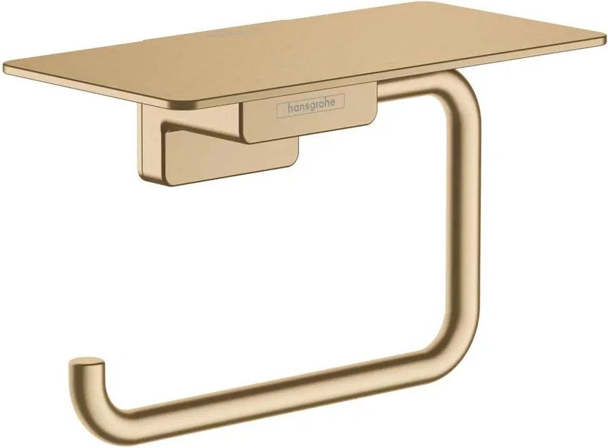Suport hartie igienica cu raft Hansgrohe AddStoris bronz periat