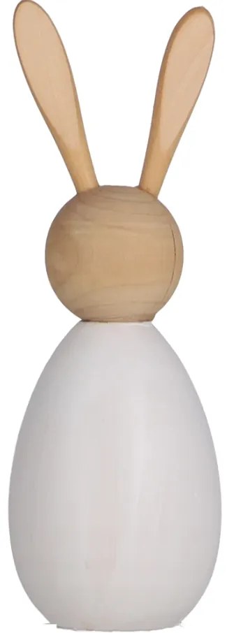 Iepuras de lemn BUNNY DAISY 12,5 cm alb