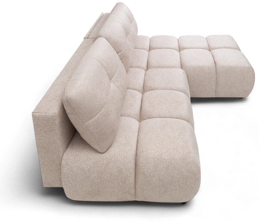Colțar cu funcție de dormit Lerio dreapta - țesătură hidrofobă bej deschis Blur 02