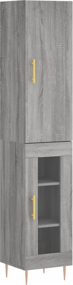 vidaXL Dulap înalt, gri sonoma, 34,5x34x180 cm, lemn prelucrat