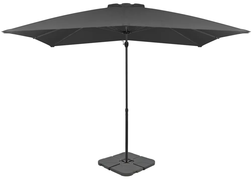 vidaXL Umbrelă de soare de grădină, bază portabilă, antracit