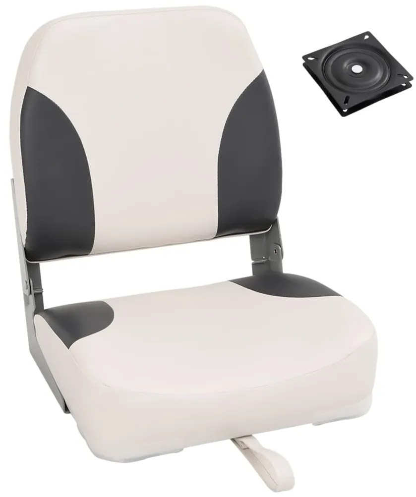 vidaXL Set 1 scaun pliabil de barcă, spătar mic/centură fixare