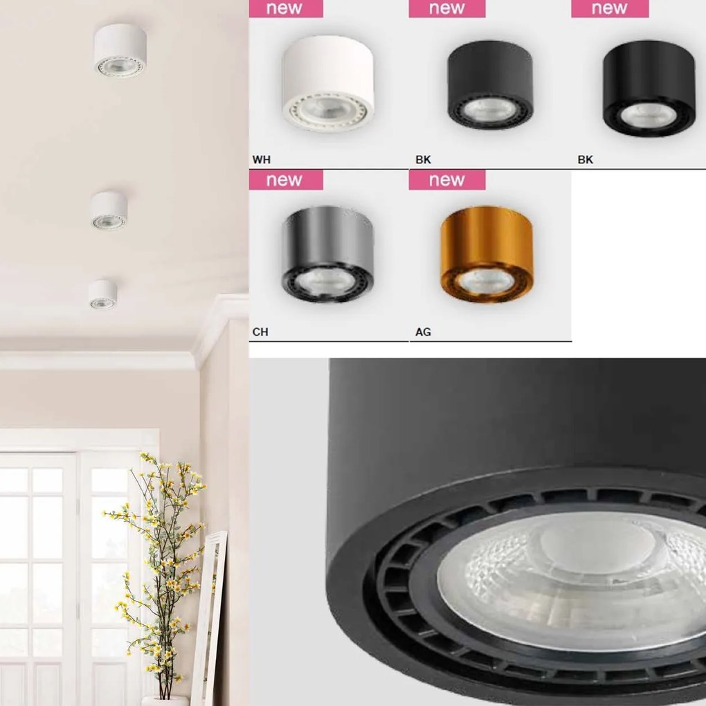 Spot aplicat de tavan/plafon ECO ALIX NEW crom ZZ AZ3495
