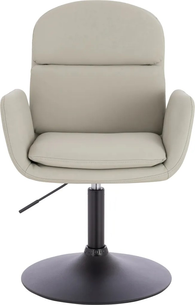 HR480N Scaun Ecru Piele Ecologica Premium Soft cu Bază Neagră