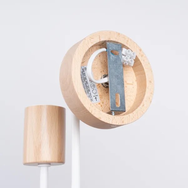 Lampă de perete Sollux SL.1664 TIMBO 1xE27/15W/230V alb/bej/fag