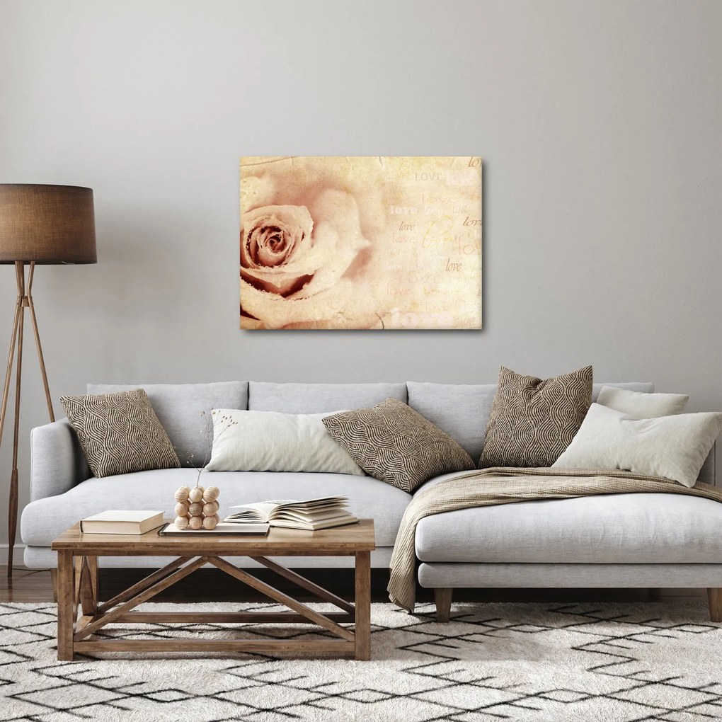 Tablou - floare de trandafir pentru îndrăgostiți (70x50 cm)