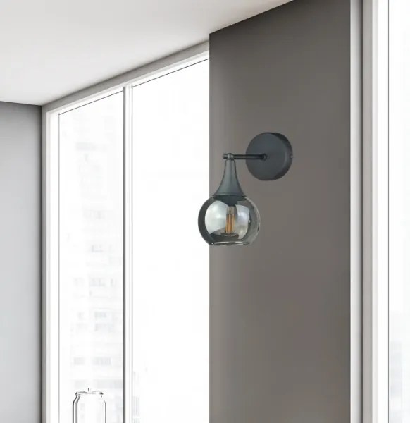 Aplică STAR 1xE27/60W/230V negru/negru fumuriu