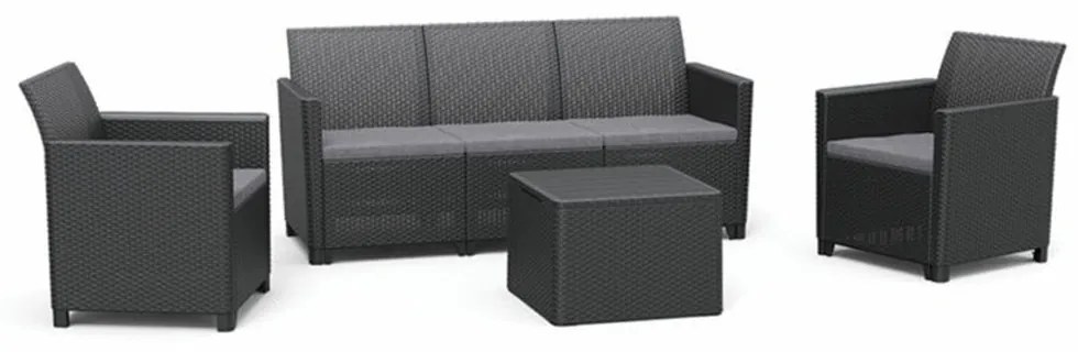 Set de mobilier de grădină Claire cu 5 locuri și masă cu perne, grafit