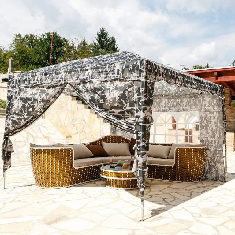 Cort de grădină tip foarfecă 3x3 m cu protecție UV