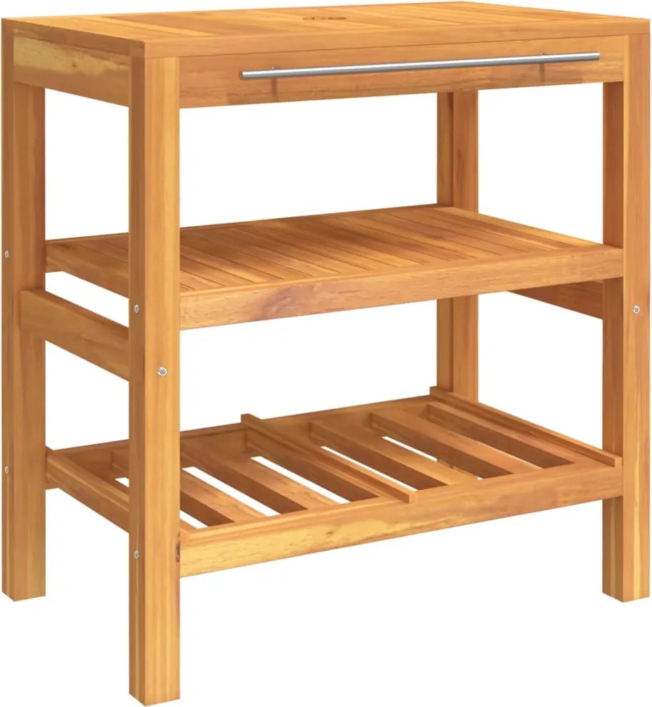 vidaXL Dulap de chiuvetă baie cu 2 rafturi, 74x45x75 cm, lemn masiv