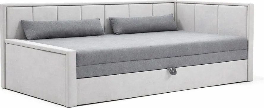 Canapea gri extensibilă/cu spațiu de depozitare cu tapițerie din chenille 214 cm Fulgeo – ELTAP