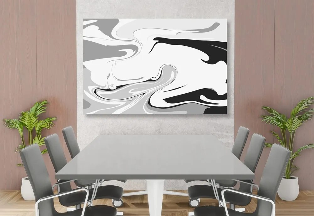 Tablou model abstract de materiale în design alb-negru