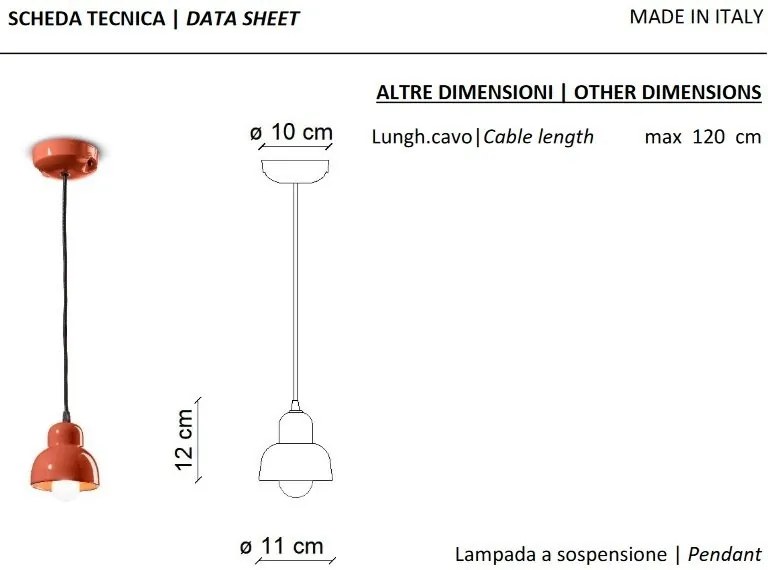 Pendul ceramic design italian realizat manual BERIMBAU Small