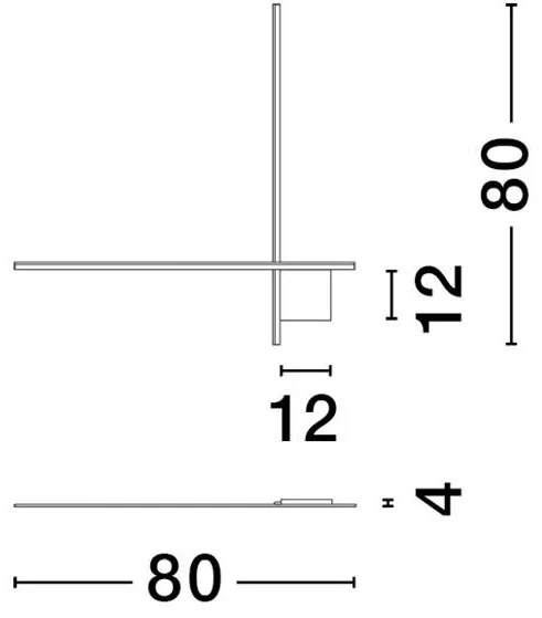Aplica de perete cu lumina ambientala LED Cross 80cm