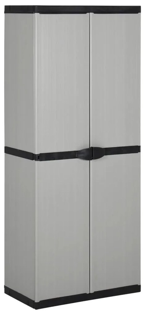 vidaXL Dulap de depozitare grădină cu 3 rafturi gri/negru 68x40x168 cm