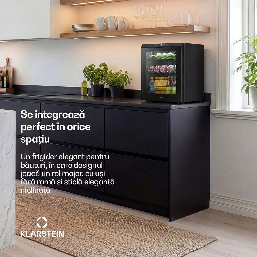 Klarstein Bevora frigider pentru băuturi | 51,5 x 48 cm | iluminare LED interioară | negru