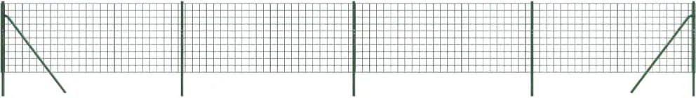 vidaXL Gard plasă de sârmă, verde, 1x10 m, oțel galvanizat