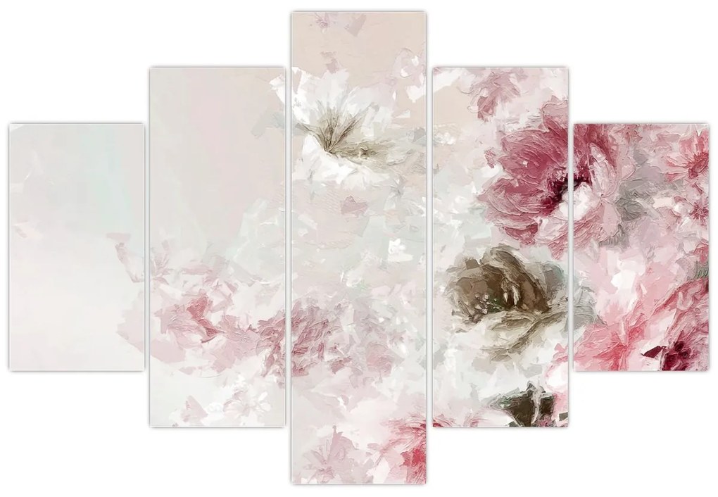 Tablou - Pictura flori roz (150x105 cm)