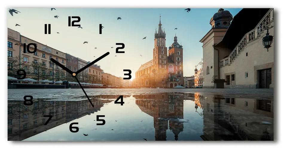 Ceas de perete orizontal din sticlă Cracovia, Polonia