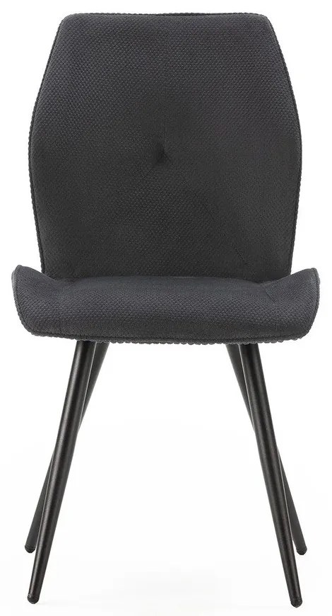 Scaune de dining negre 2 buc. din catifea reiată Adaya – Marckeric