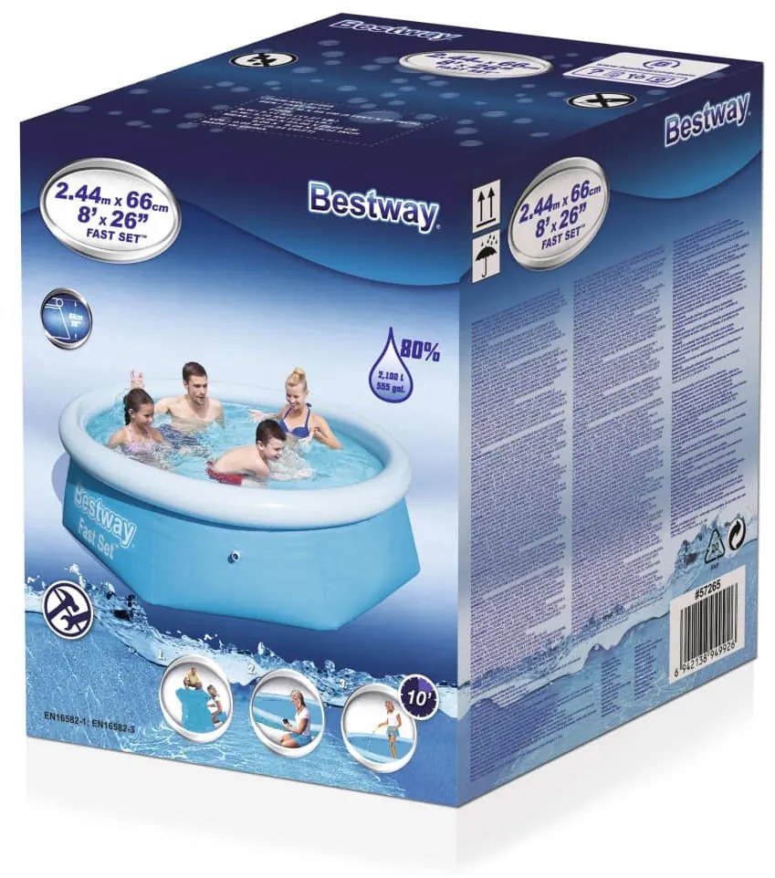 Bestway piscină gonflabilă fast set, 244 x 66 cm, rotundă, 57265