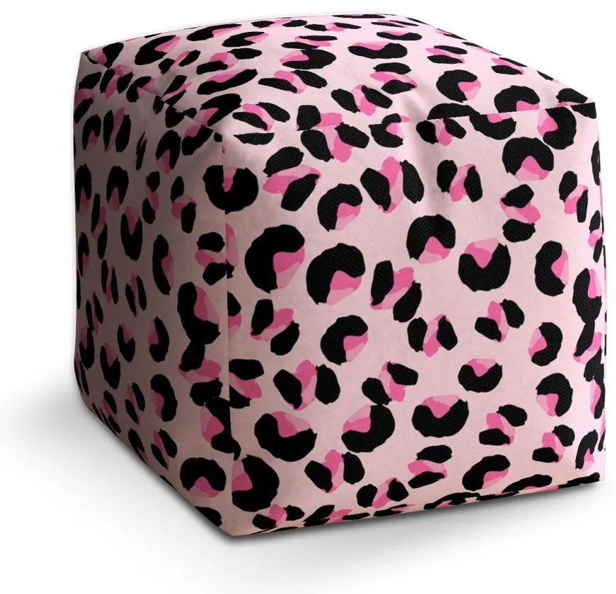 Taburet Cube gepard roz, roz