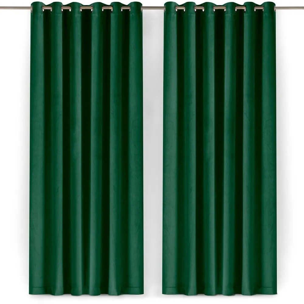 Draperie verde dimout (semi-opacă) din catifea 400x225 cm Velto – Filumi